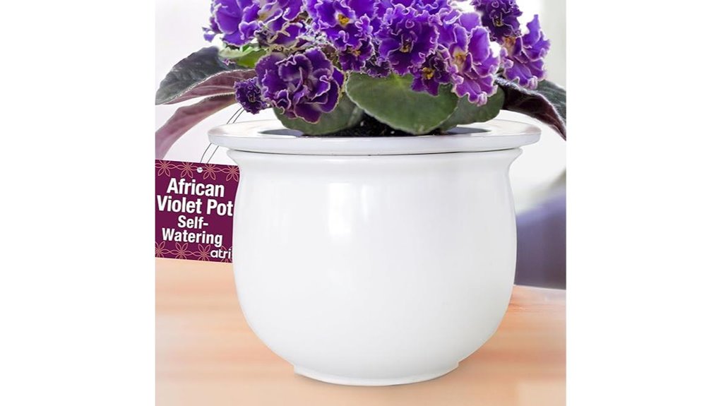 white glazed self watering pots