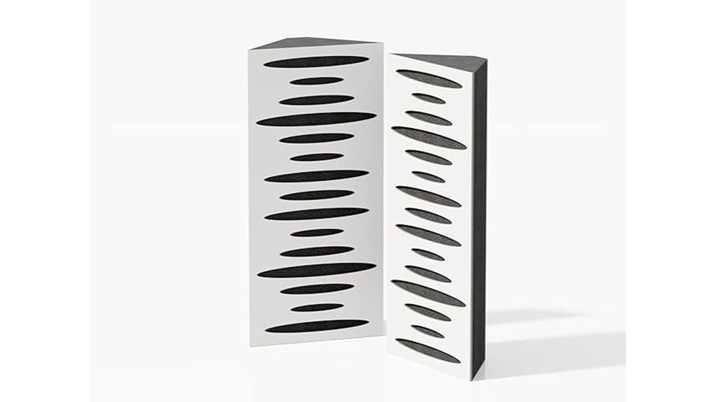 white narrow acoustic corner bass traps