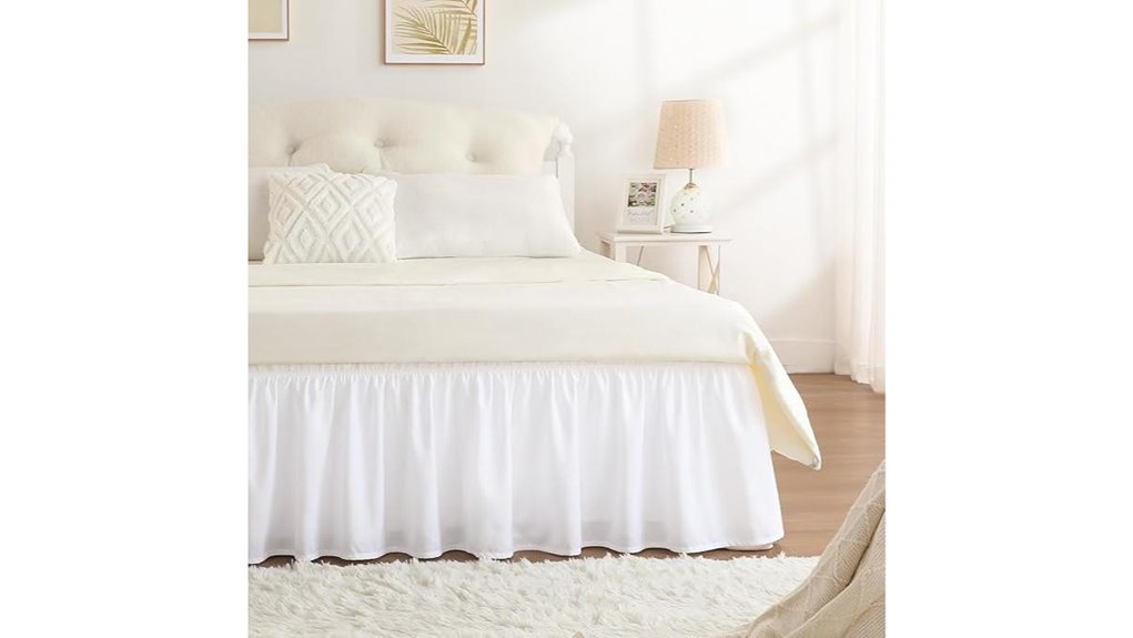 white queen bed skirt