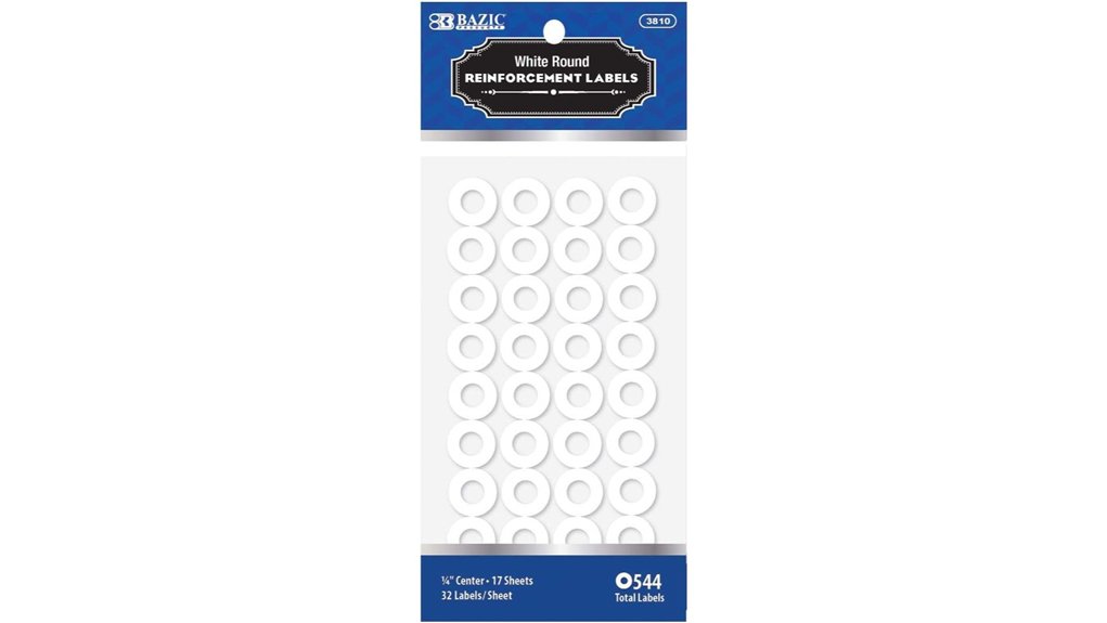 white reinforcement round labels