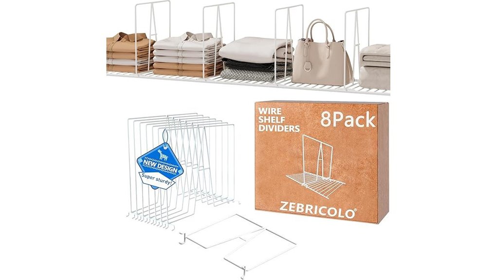 white shelf dividers 8 pack 12 organizers