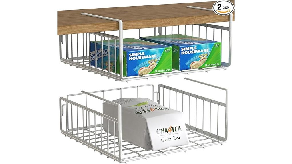 white under shelf baskets 2 pack