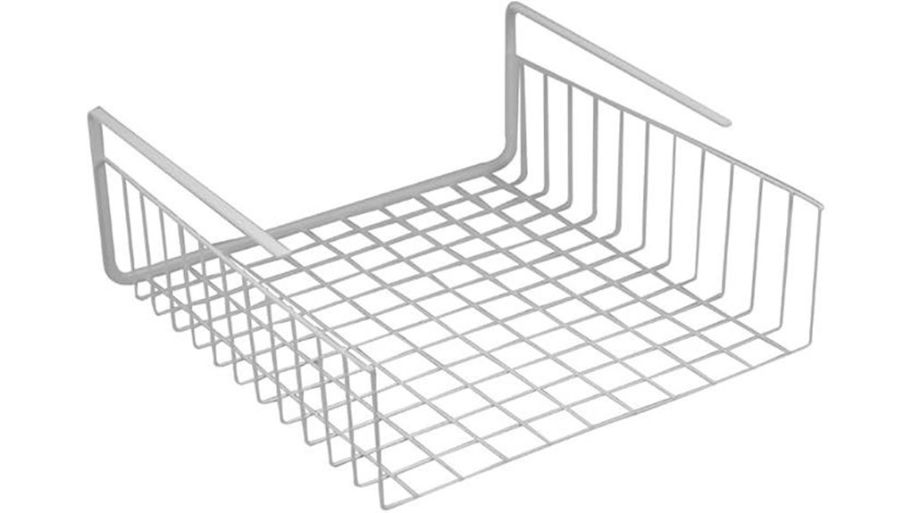white wire storage rack