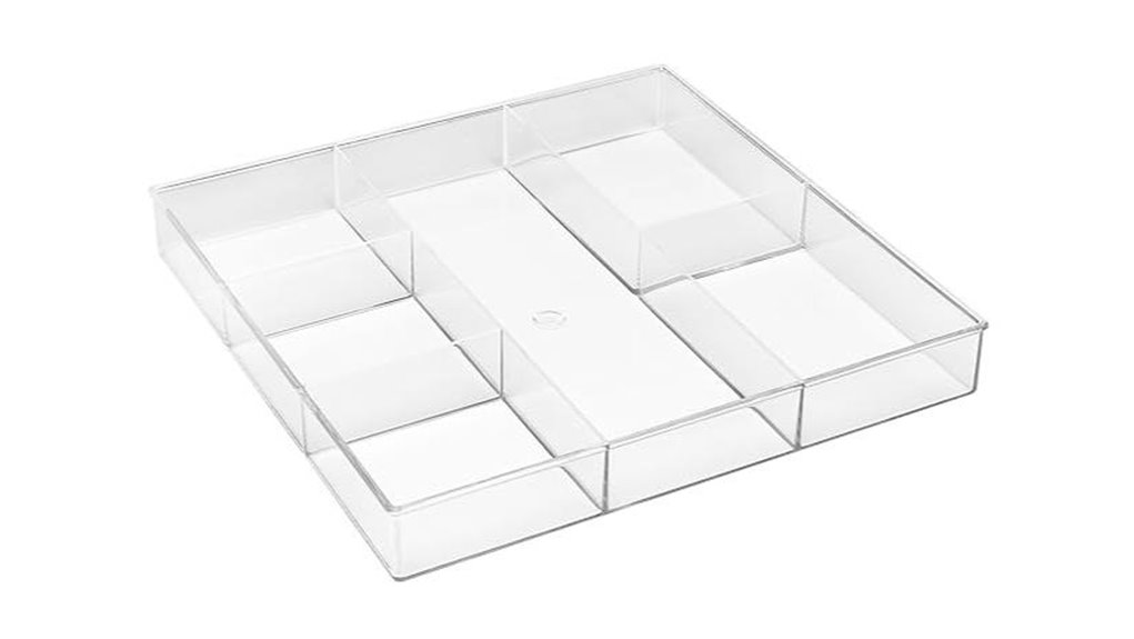 whitmor clear 6 section organizer
