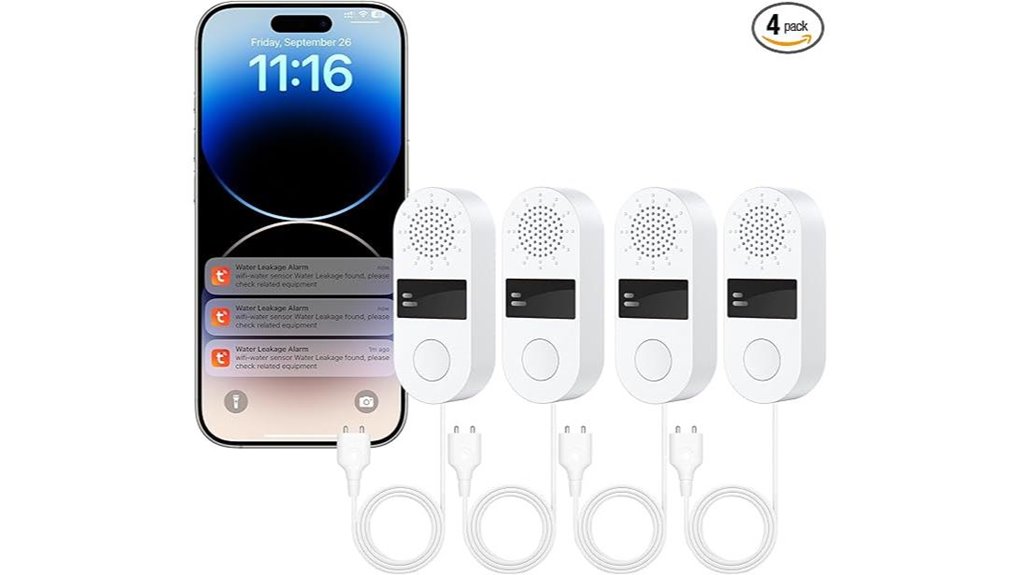 wifi water leak detector 4 pack