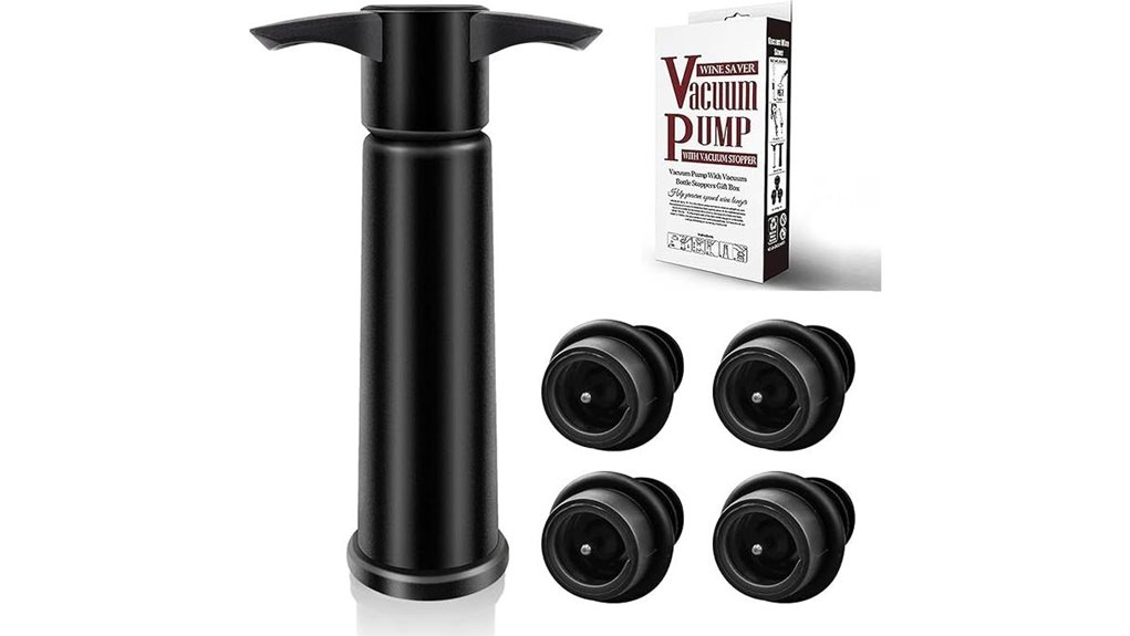 wine saver pump with stoppers
