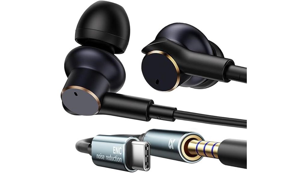 wired noise canceling bass earbuds