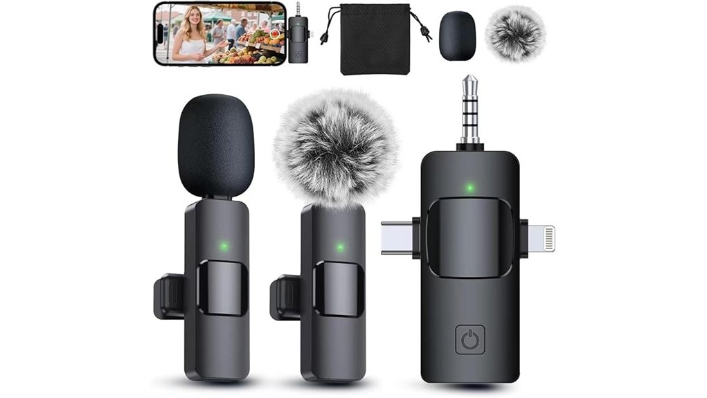 wireless 3 in 1 lavalier microphone