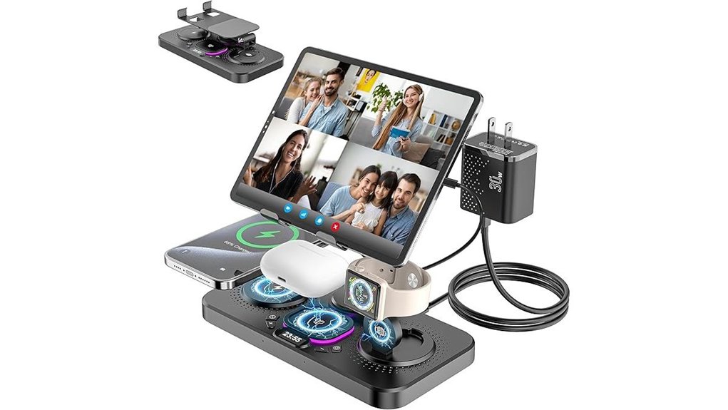 wireless charger 7 color clock
