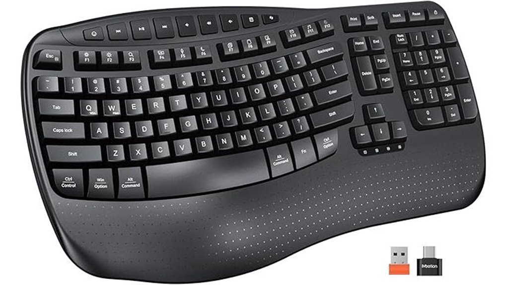 wireless ergonomic wristrest keyboard