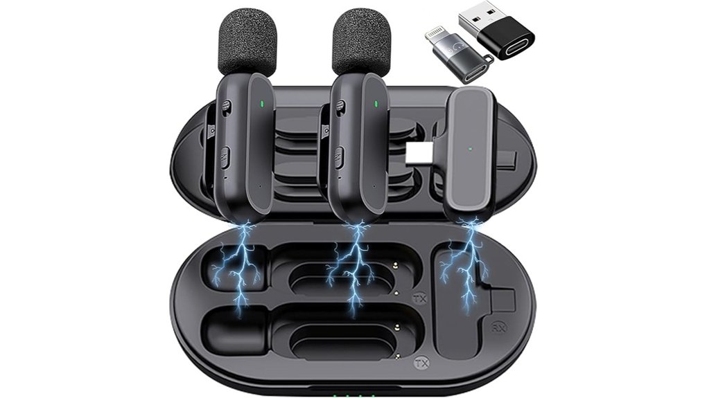 wireless lavalier mics with case 2 pack