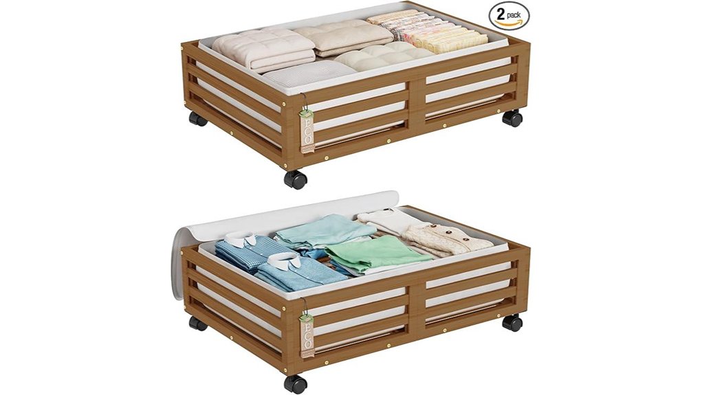 wisuce bamboo underbed wheels