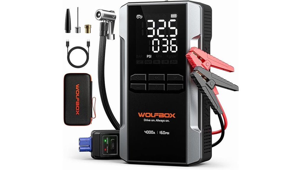 wolfbox 160psi jump starter