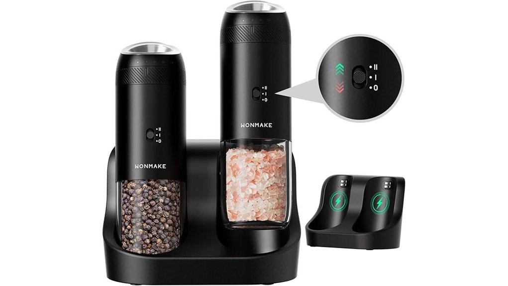 wonmake gravity salt pepper grinder