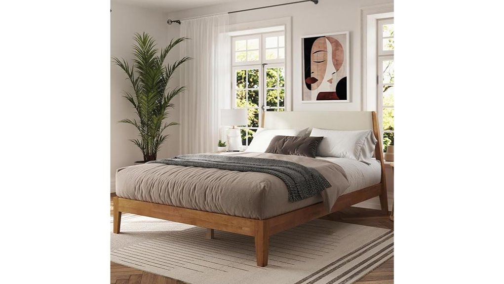 wood bed frame with headboard