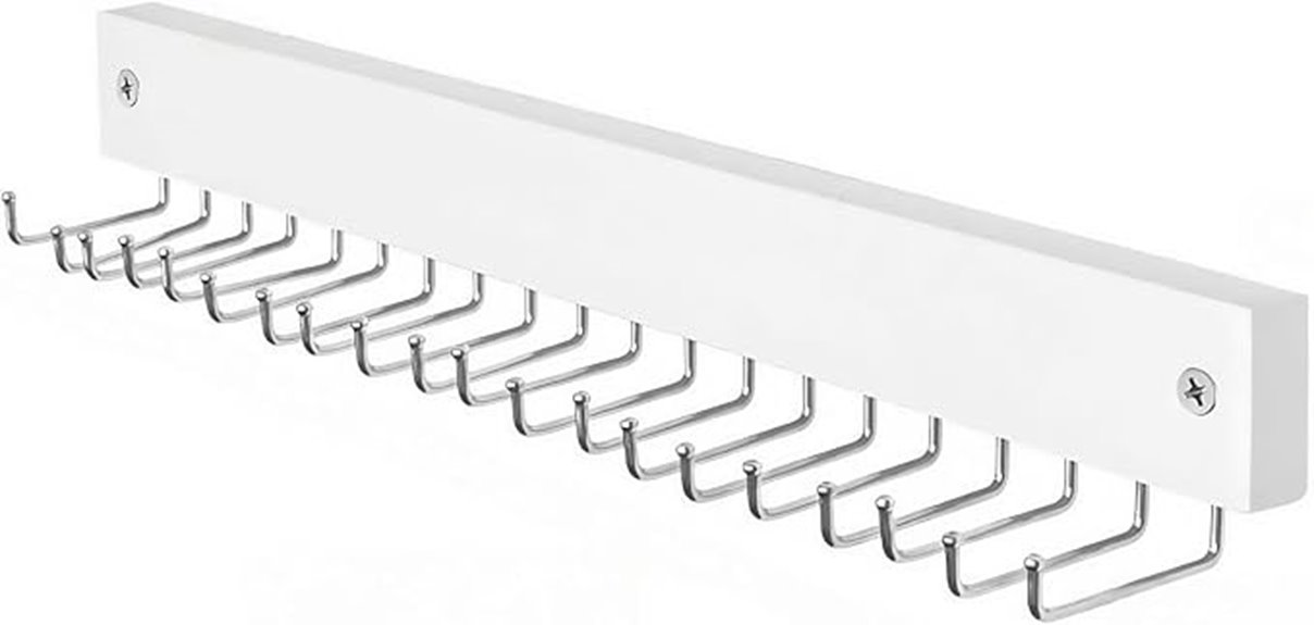 wooden 20 hook belt rack