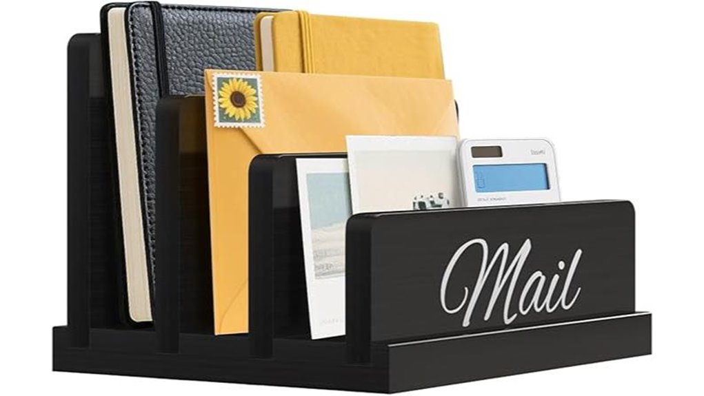 wooden 3 slot organizer with divider