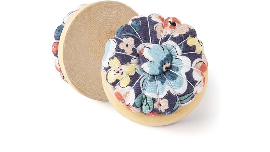 wooden base pumpkin pin cushion