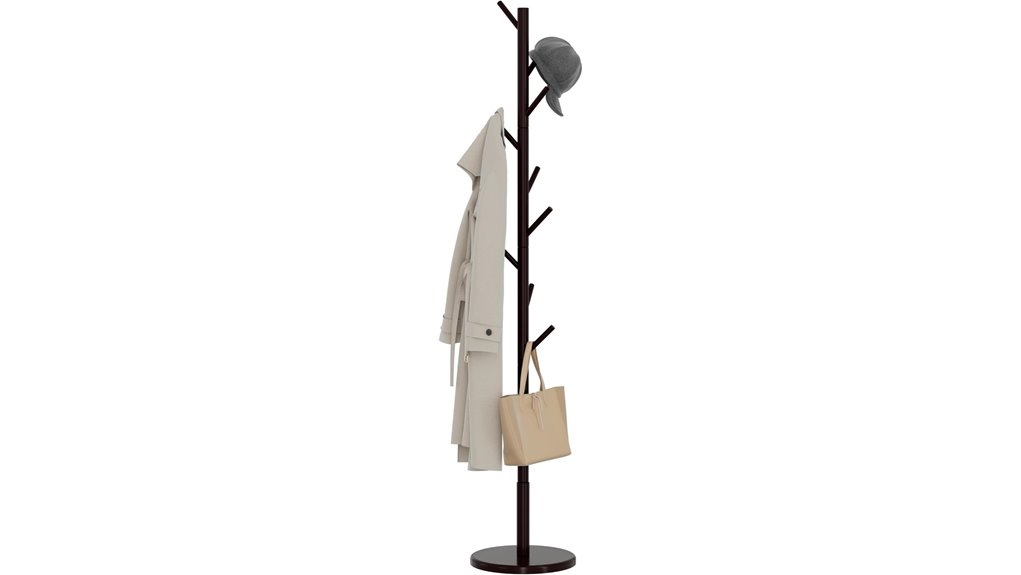 wooden coat rack tree