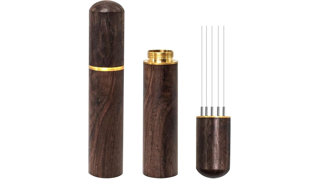 wooden five needle espresso stirrer