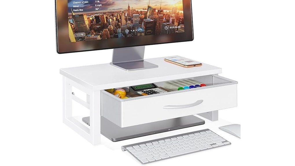 wooden laptop stand drawer