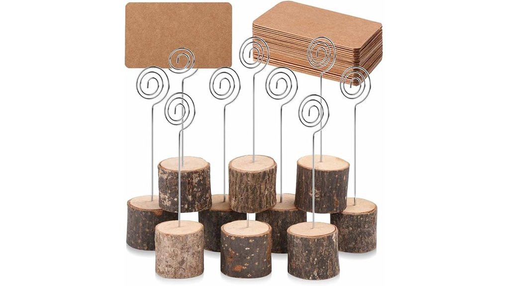 wooden swirl card holders