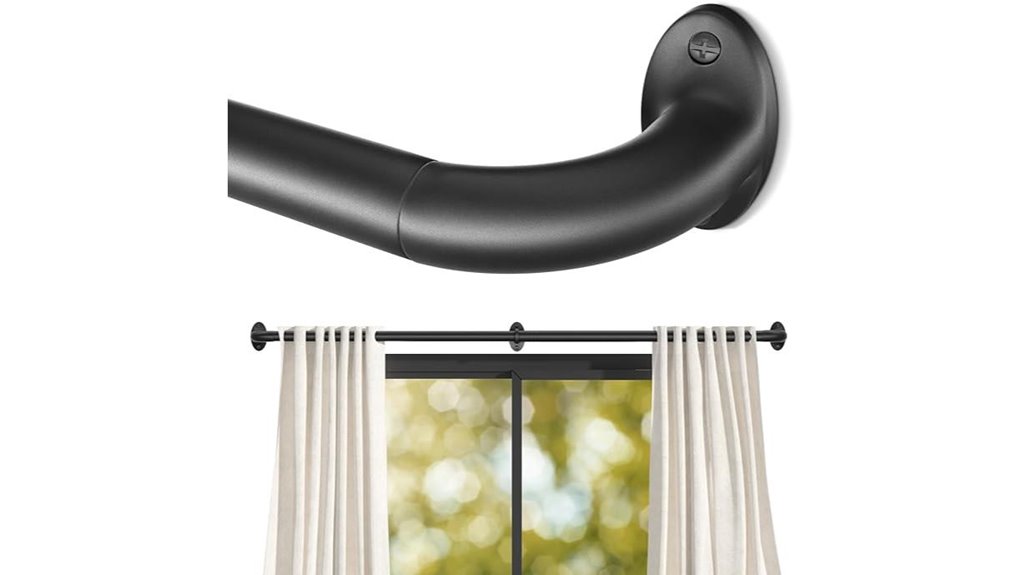 wrap around curtain rod matte black