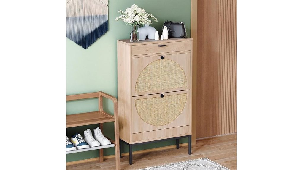 yechen shoe rack oak doors