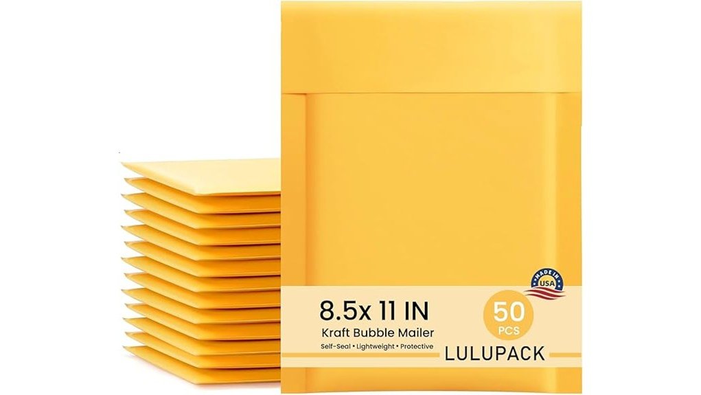 yellow 8 5 11 bubble envelopes