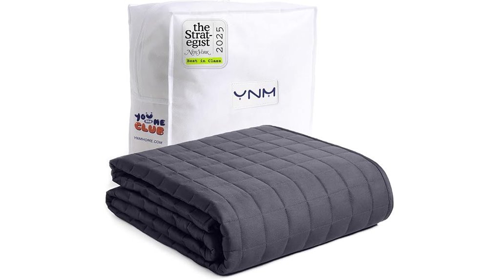ynm 15lb weighted blanket with cooling beads