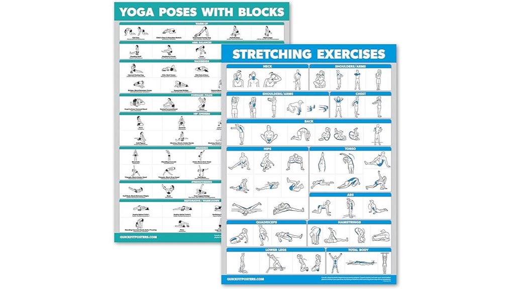 yoga block poses poster set