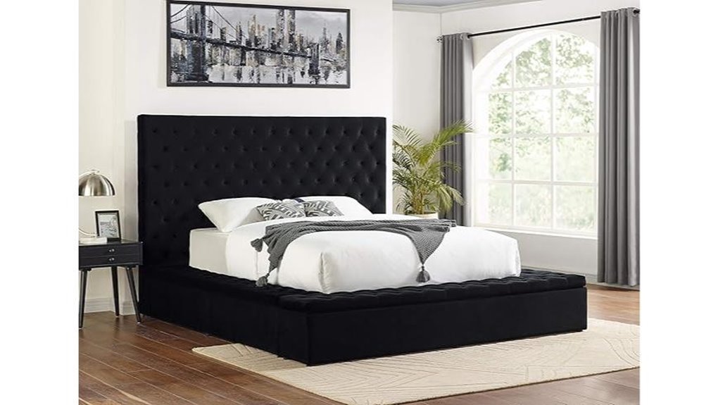 yumi velvet platform bed