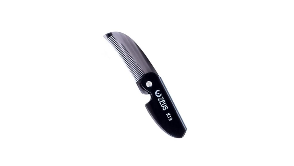 zeus folding mustache comb