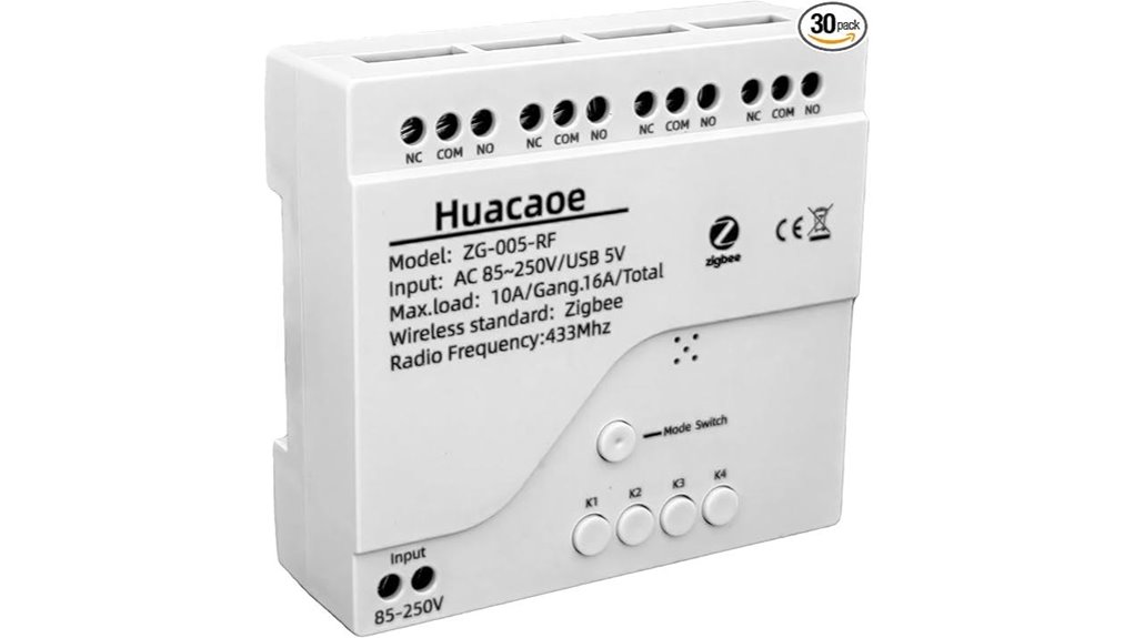 zigbee 4 channel ac relay