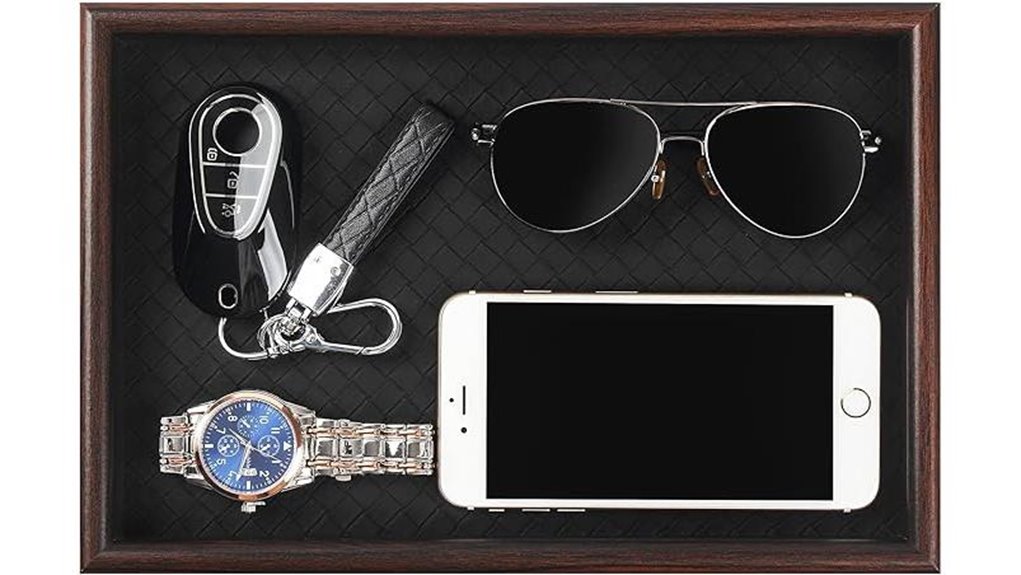 zosenley valet tray with leather base